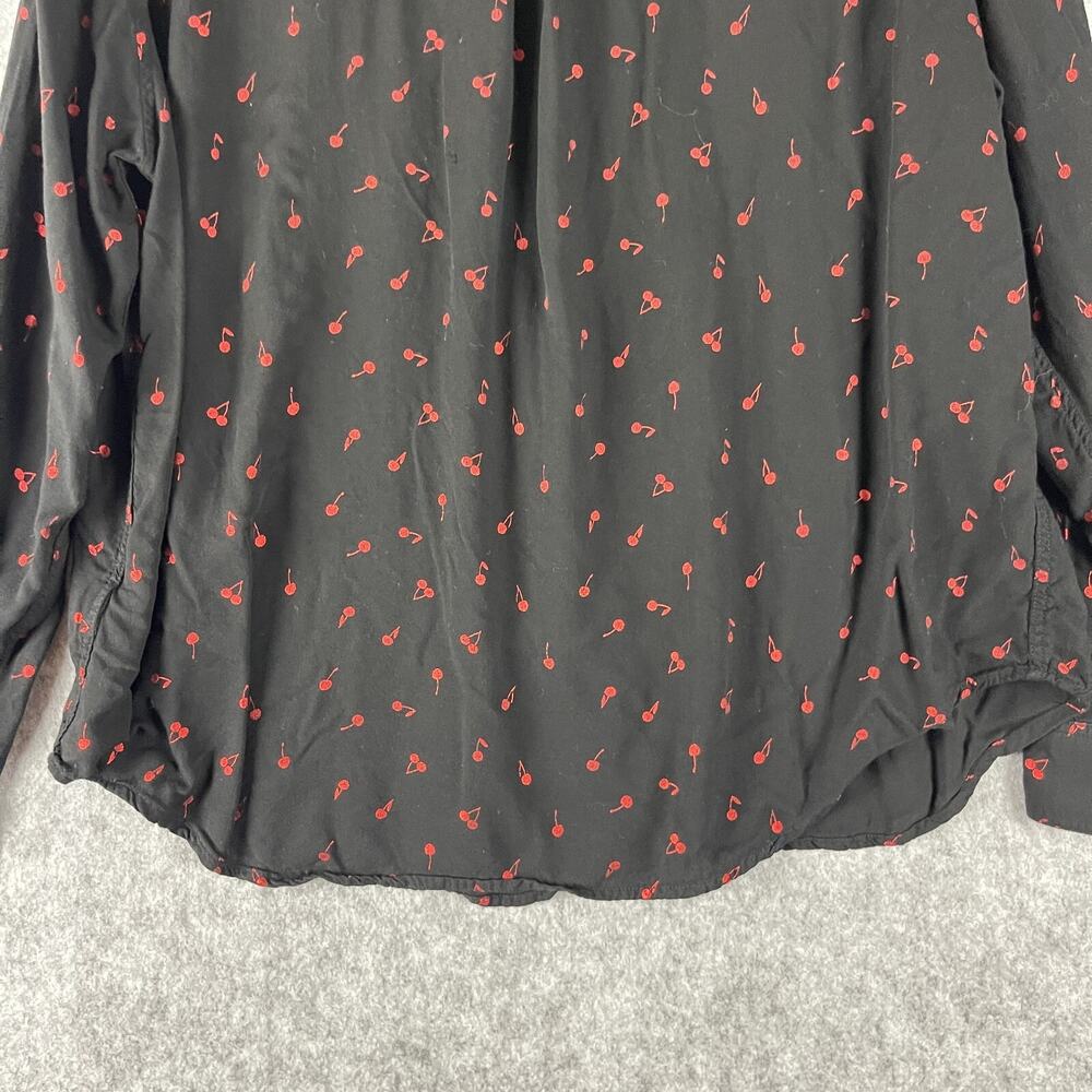 Revolve Rails Rocsi Top Womens Large Metallic Cherries Button Down Lightweight - Picture 13 of 16